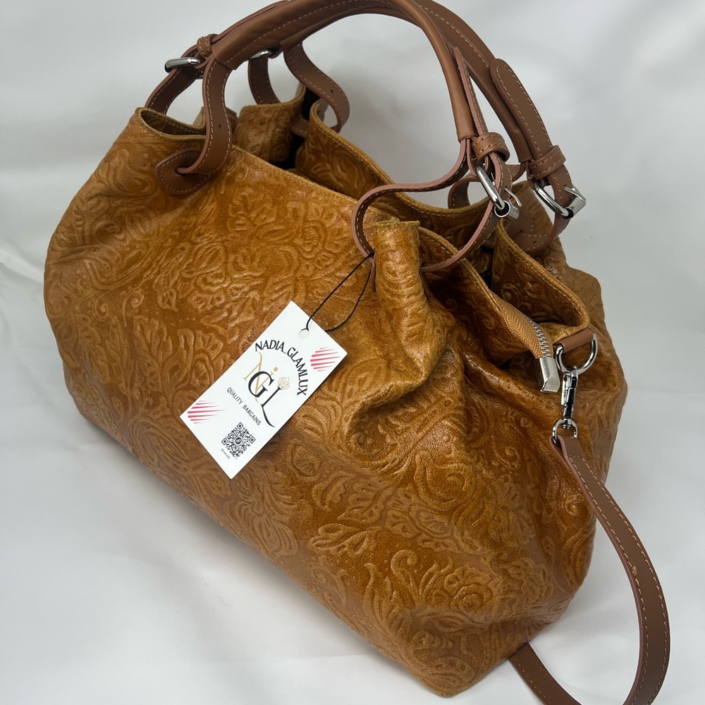 ISADORA ITALY  GENUINE Leather Large Bag Tote Purse - Picture 8 of 13